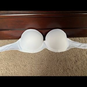 white 34B strapless bra from PINK